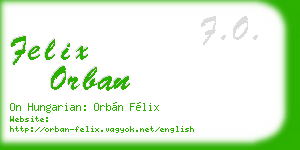 felix orban business card