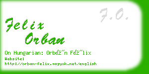 felix orban business card